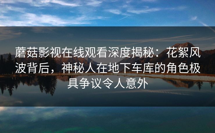 蘑菇影视在线观看深度揭秘：花絮风波背后，神秘人在地下车库的角色极具争议令人意外