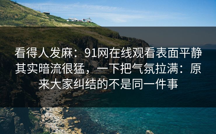 看得人发麻：91网在线观看表面平静其实暗流很猛，一下把气氛拉满：原来大家纠结的不是同一件事