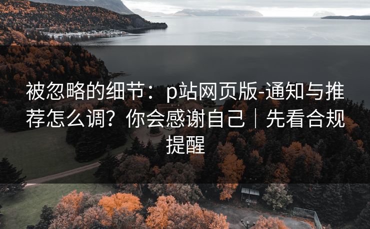被忽略的细节:p站网页版-通知与推荐怎么调?你会感谢自己|先看合规提醒 被忽略的细节:p站网页版-通知与推荐怎么调?你会感谢自己|先看合规提醒