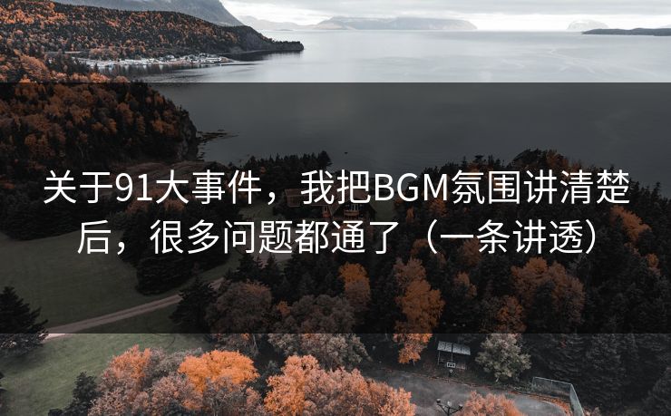 关于91大事件，我把BGM氛围讲清楚后，很多问题都通了（一条讲透）
